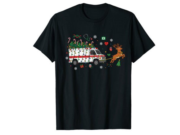 Ambulance Reindeer Paramedic T-Shirt Graphics