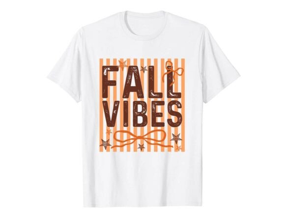 Autumn Stripe Fall Vibes Fall T-Shirt
