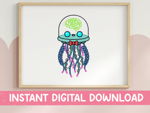 Brain Jellyfish UFO Alien Art Graphics