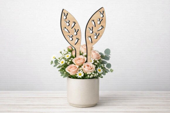 Bunny Carrots SVG Easter Ears Planter
