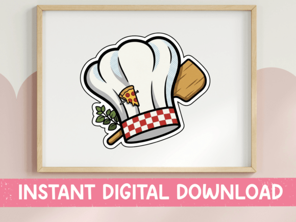 Chef Hat Pizza Rolling Pin Italian Graphics