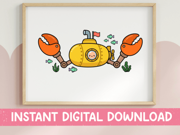 Crab Claw Submarine Sea Art