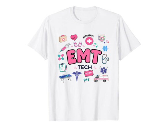 EMT Tech Life Saver Paramedic T-Shirt Graphics