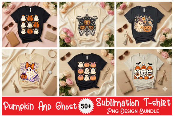 Fall Pumpkin Ghost Bundle Design Png Art