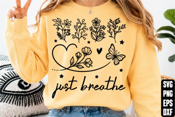 Just Breathe T-Shirt Design Graphics