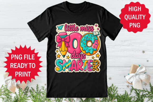 Little Miss 100th Day of School T-shirt Graphics and Freebies