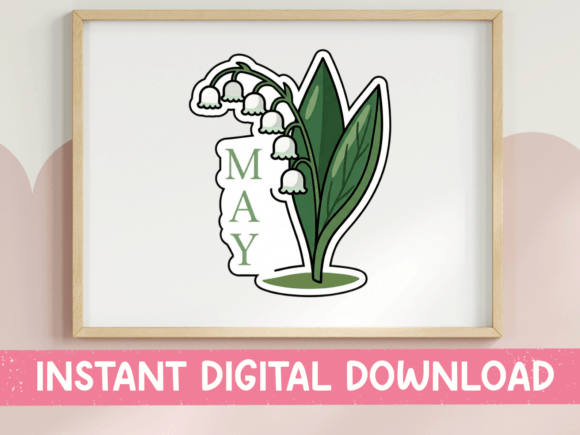 May Lily of the Valley Birth Flower Graphics