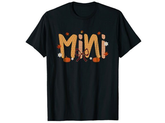 Mini Pumpkin Bow Fall T-Shirt Graphics
