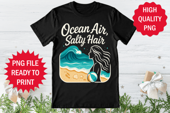 Ocean Air Summer Day Design Sublimation Graphics