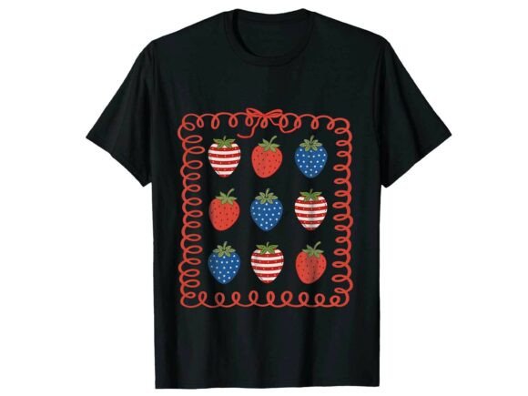 Patriotic Strawberry Paramedic T-Shirt Graphics