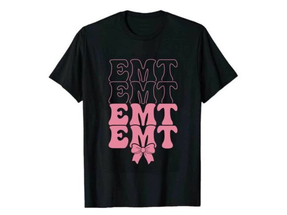 Retro EMT Bow T-Shirt Graphics for Branding