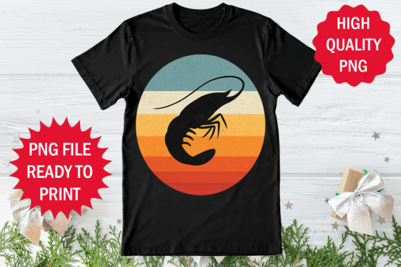 Retro Shrimp Design 70s Retro T-shirt Graphics Freebies