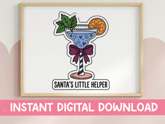 Santas Little Helper Holiday Cocktail Graphics