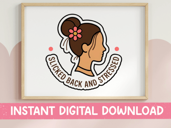 Slicked Back and Stressed Hair Bun Graphics