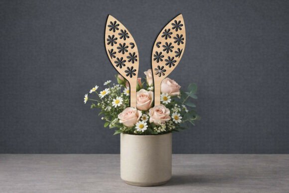 SVG Easter Bunny Ears Rabbits Flowers: Laser Cutting & Spring Amp