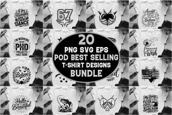 T-Shirt Design PNG Bundle