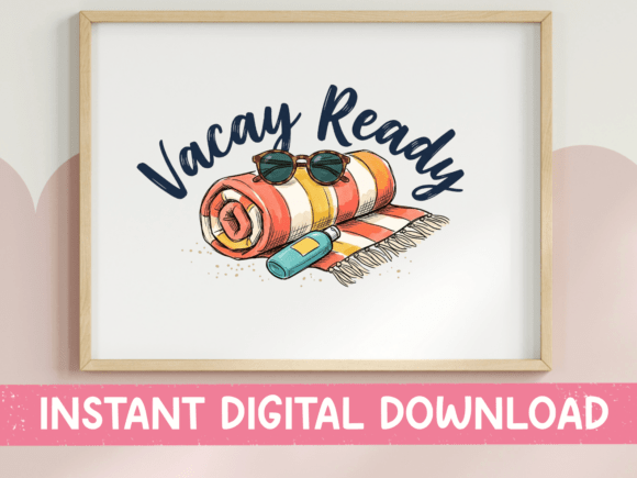 Vacay Ready Beach Towel Art: Graphics for T-Shirt Designs
