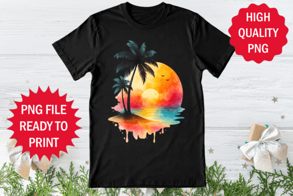 Watercolor Summer T-shirt Clipart Png